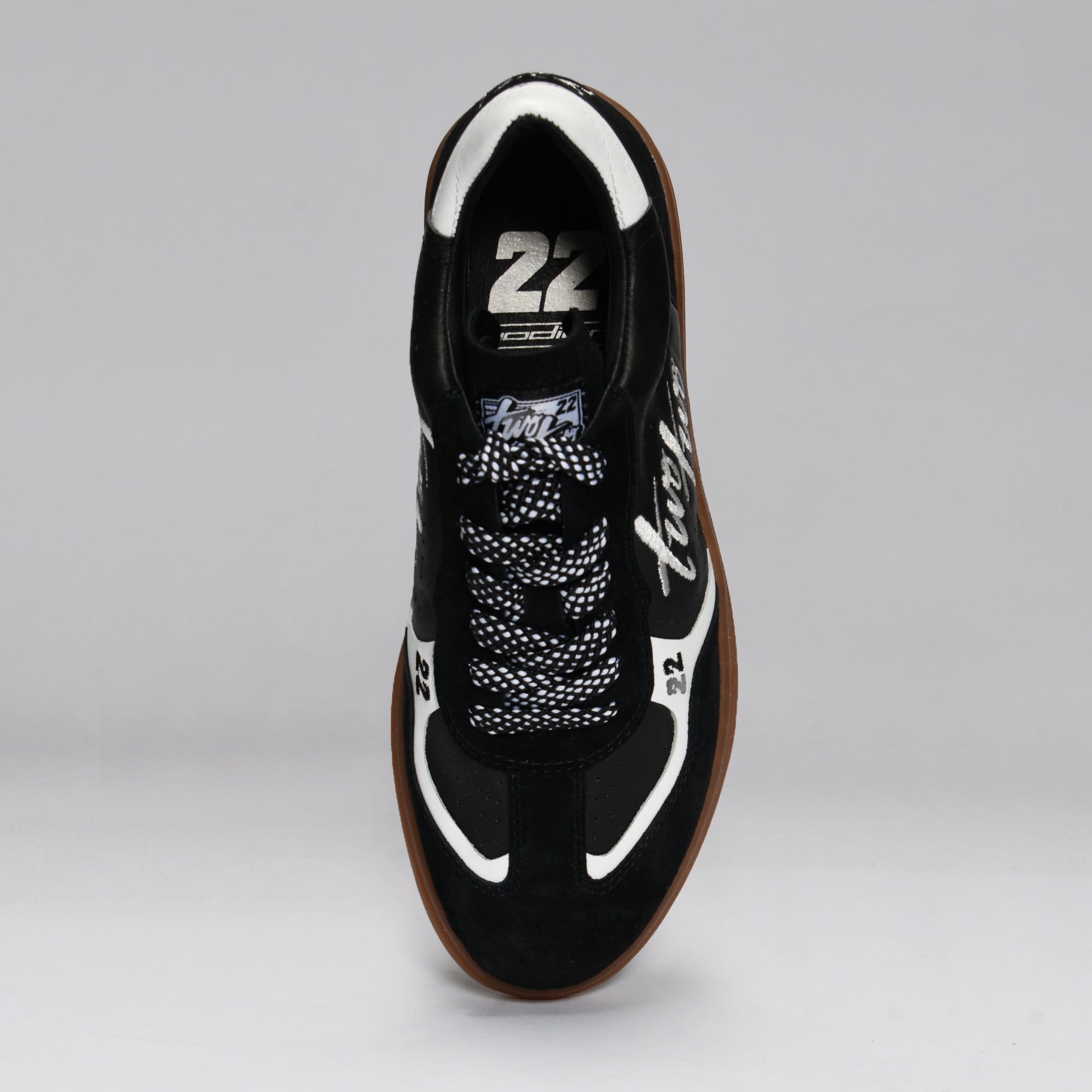 CR-22 Chad Reed leather suede lace-up sneaker black white