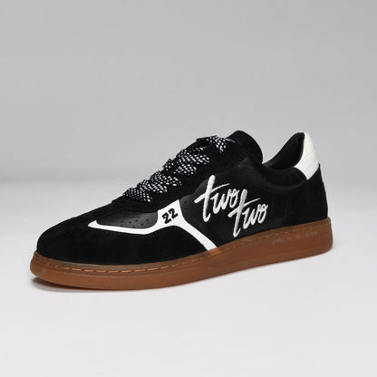 CR-22 Chad Reed leather lace-up sneaker leather suede black white