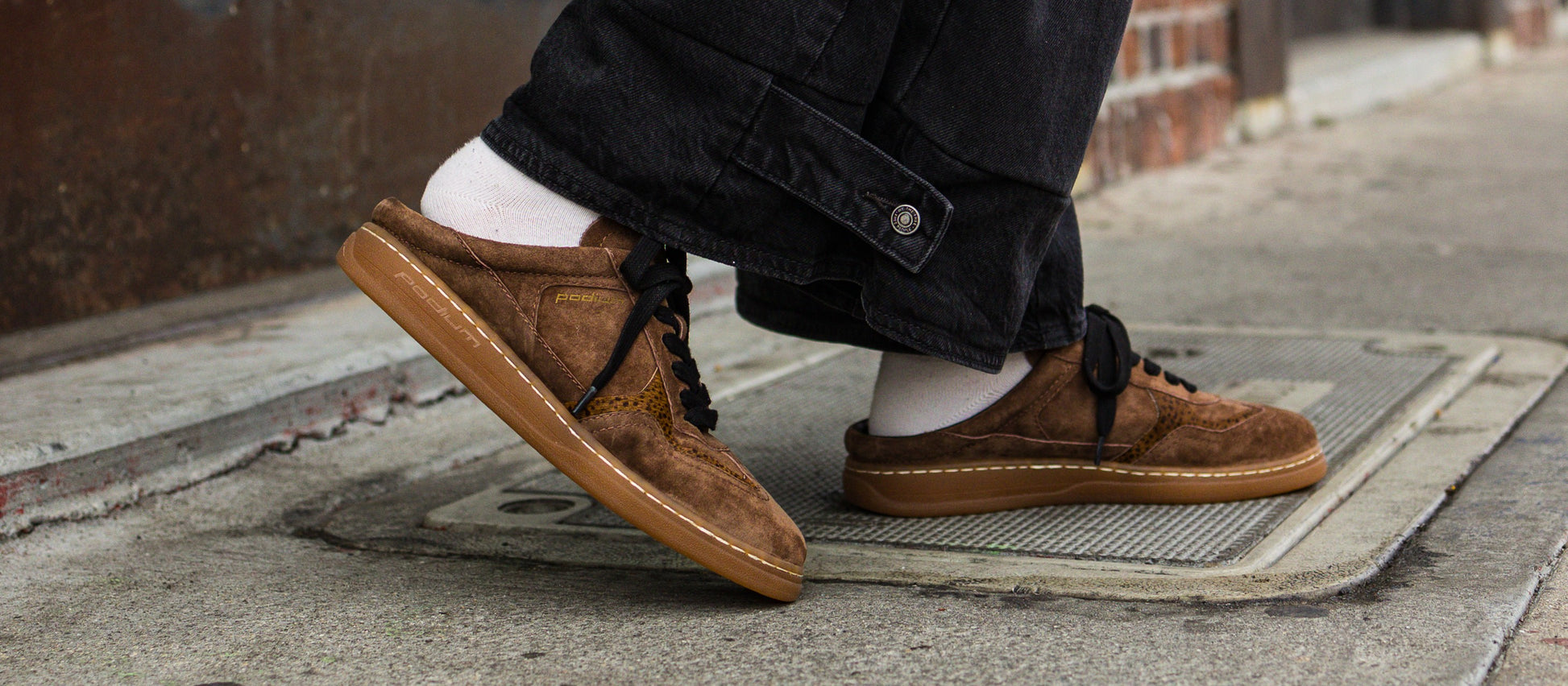 mule sneaker P-1 espresso brown